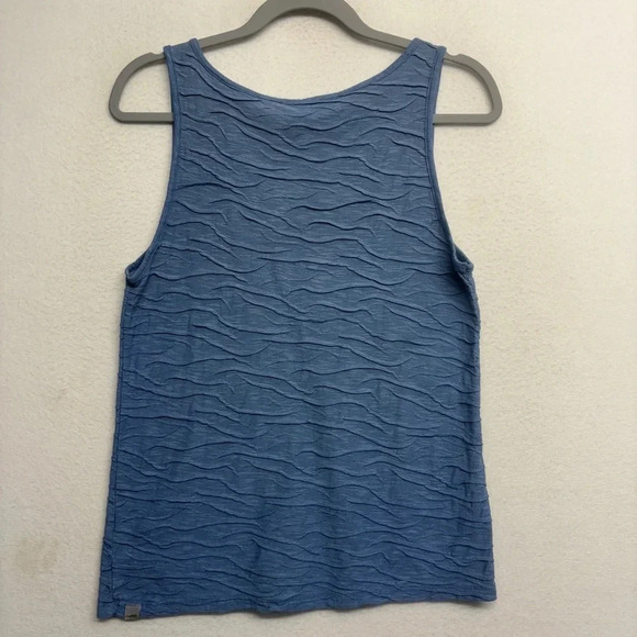 Horny Toad & Co Cotton Tencel Tank Shirt Blue M Textured - Picture 2 of 7